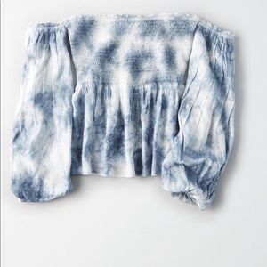 AE Smocked Off The Shoulder Tie Dye Top✨